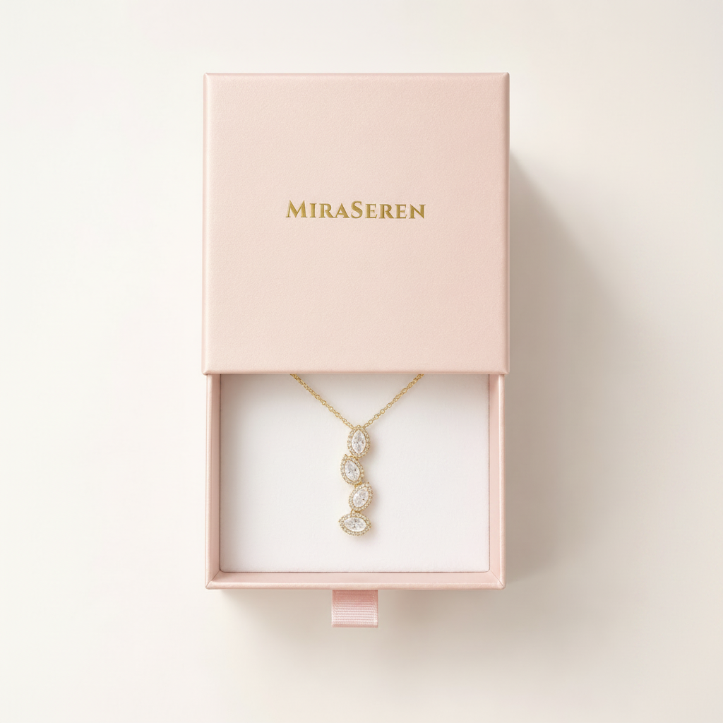 Seraphina Teardrop Cascade Necklace | 18K Gold Filled