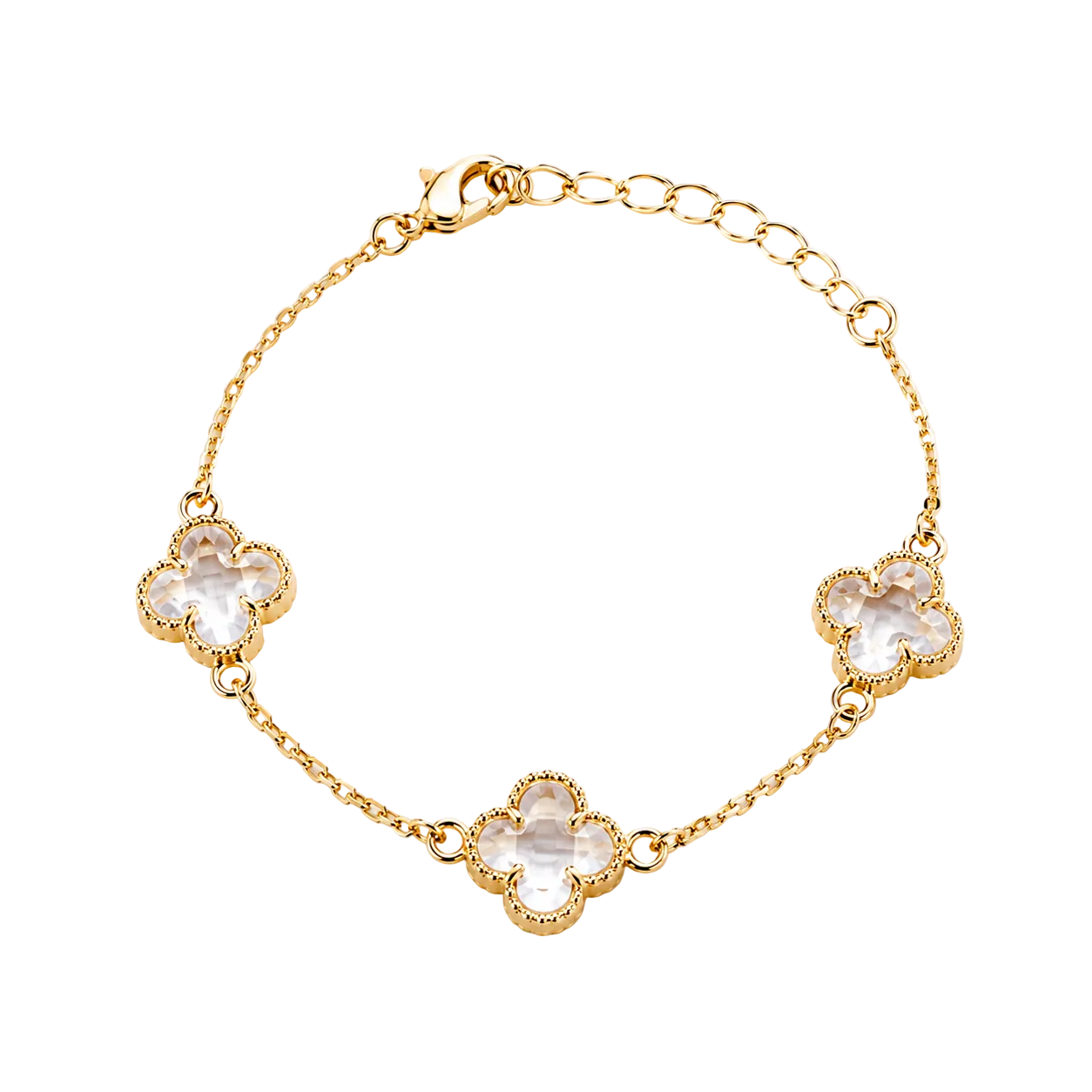 Jimin Crystal Clover Bracelet | 18K Gold Filled