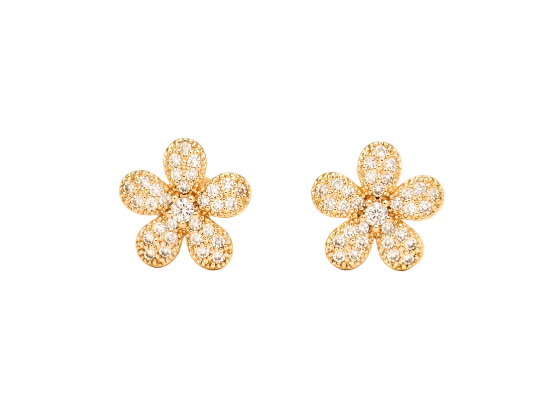 Daisy Bloom Stud Earrings | 18K Gold Filled