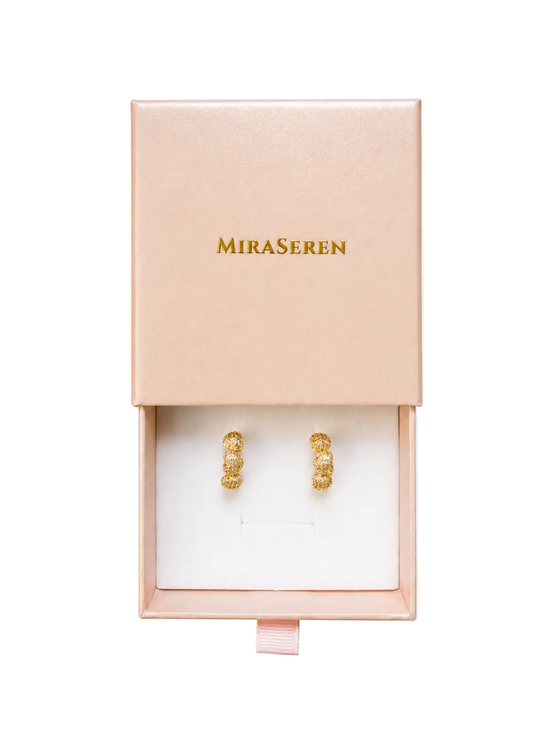 Trio Heart Pavé Stud Earrings