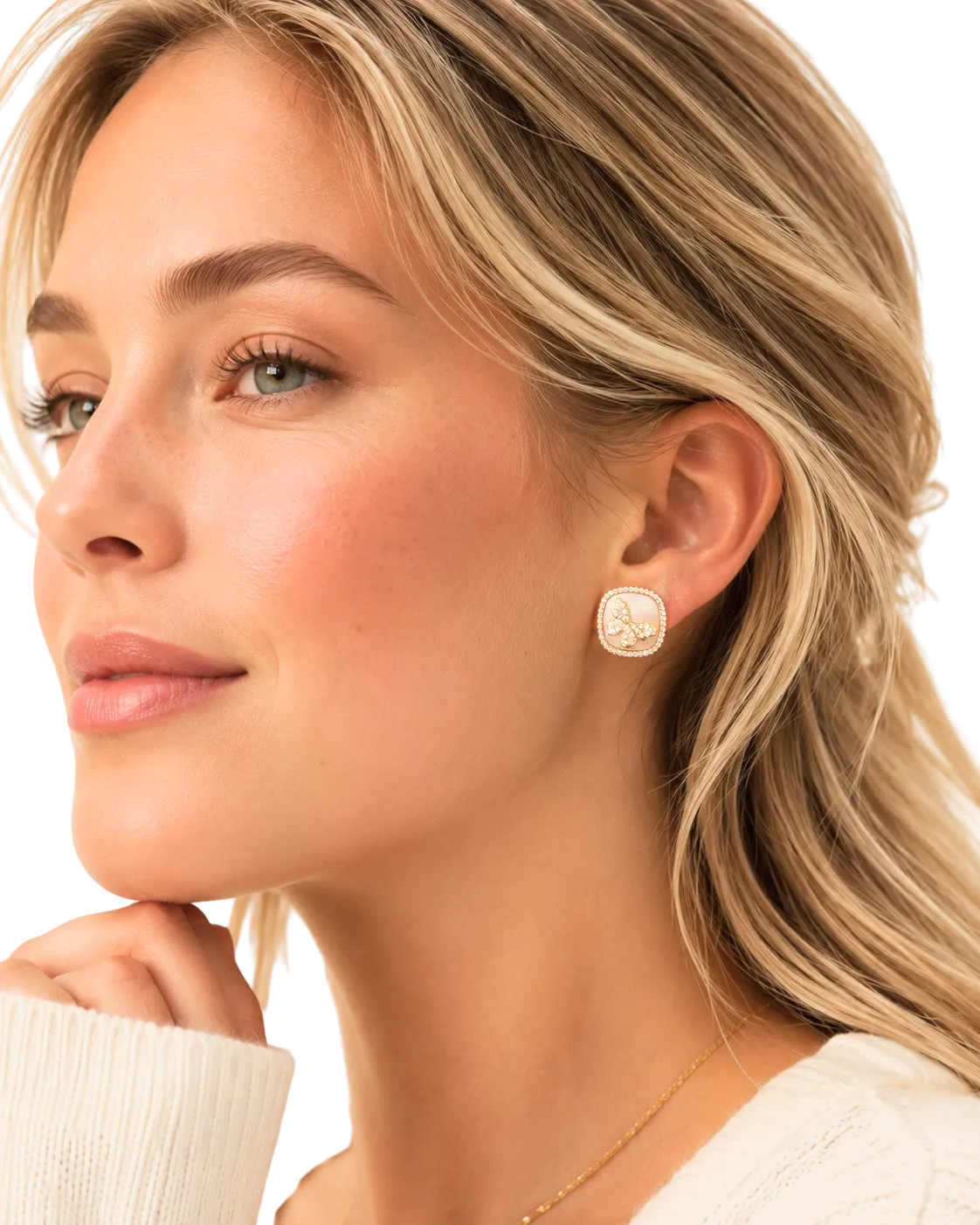 Luna Butterfly Stud Earrings | 18K Gold Filled