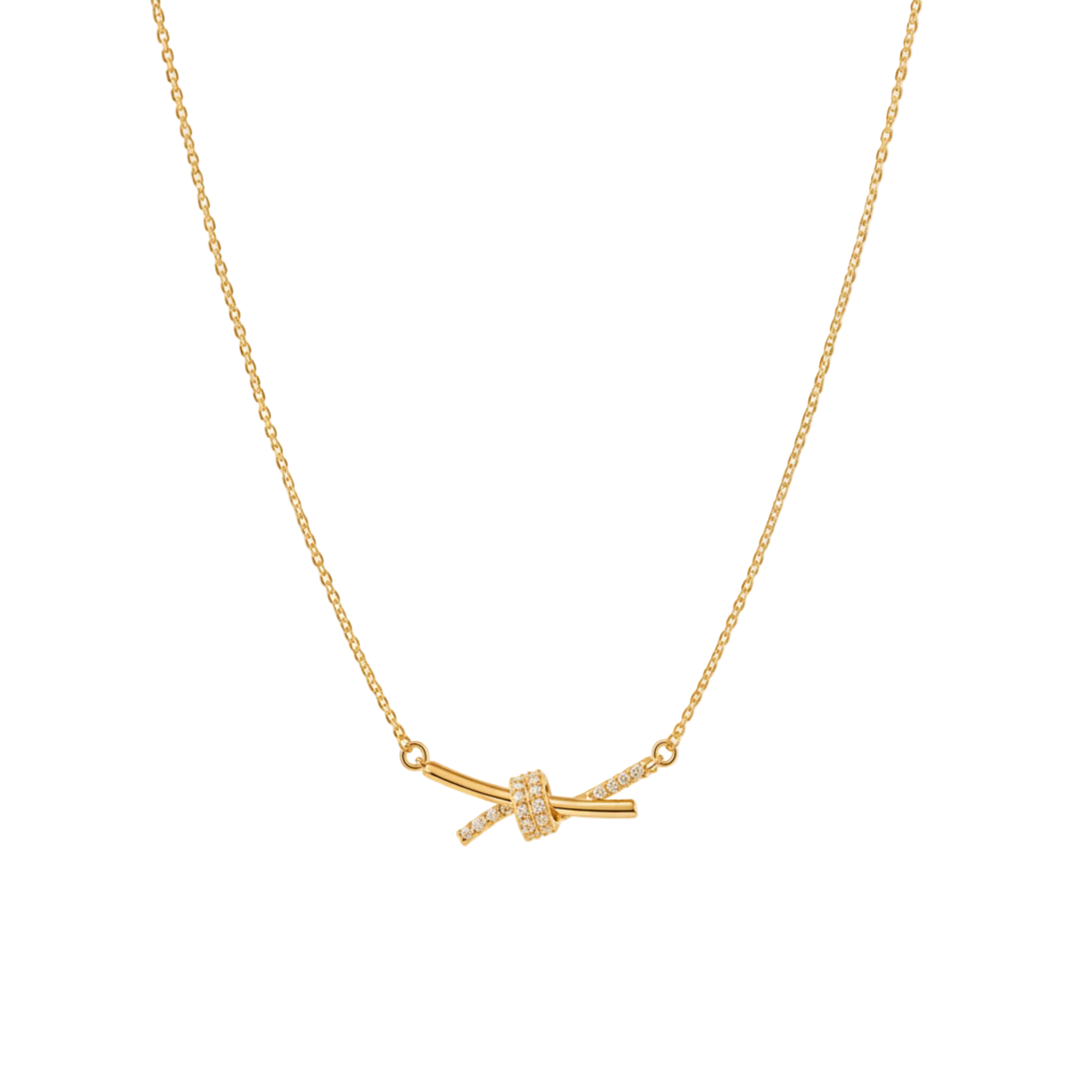 Vivienne Pavé Knot Necklace | 18K Gold Filled
