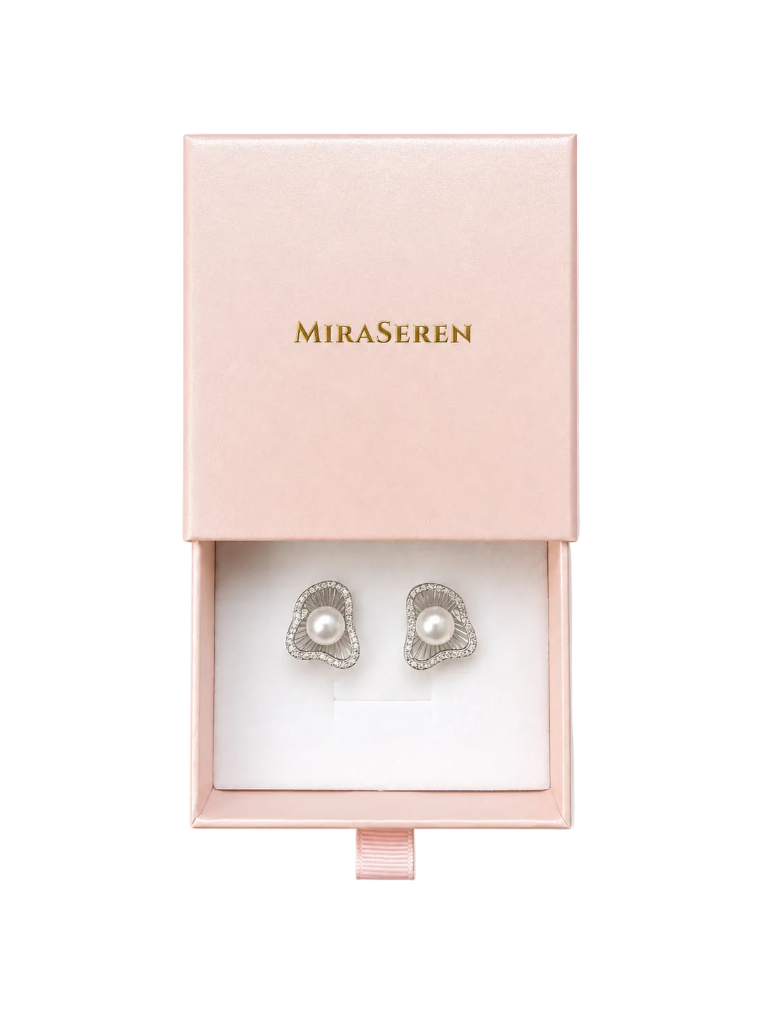Seraphine Pearl Radiance Earrings | 18K White Gold Filled