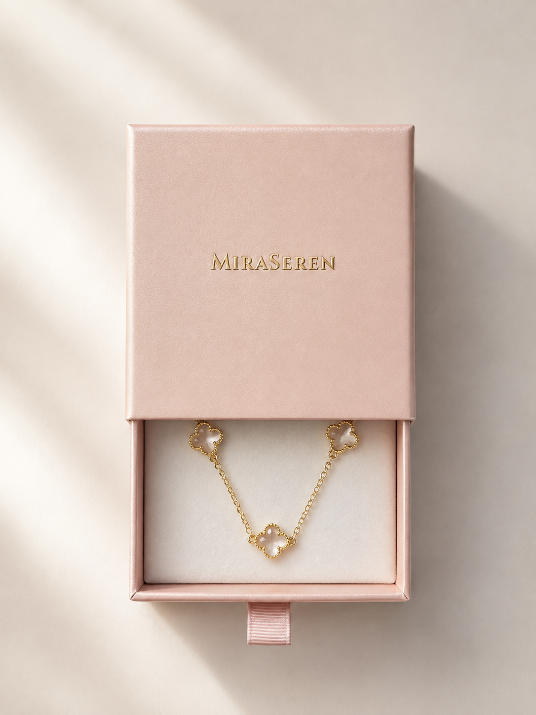 Jimin Crystal Clover Bracelet | 18K Gold Filled