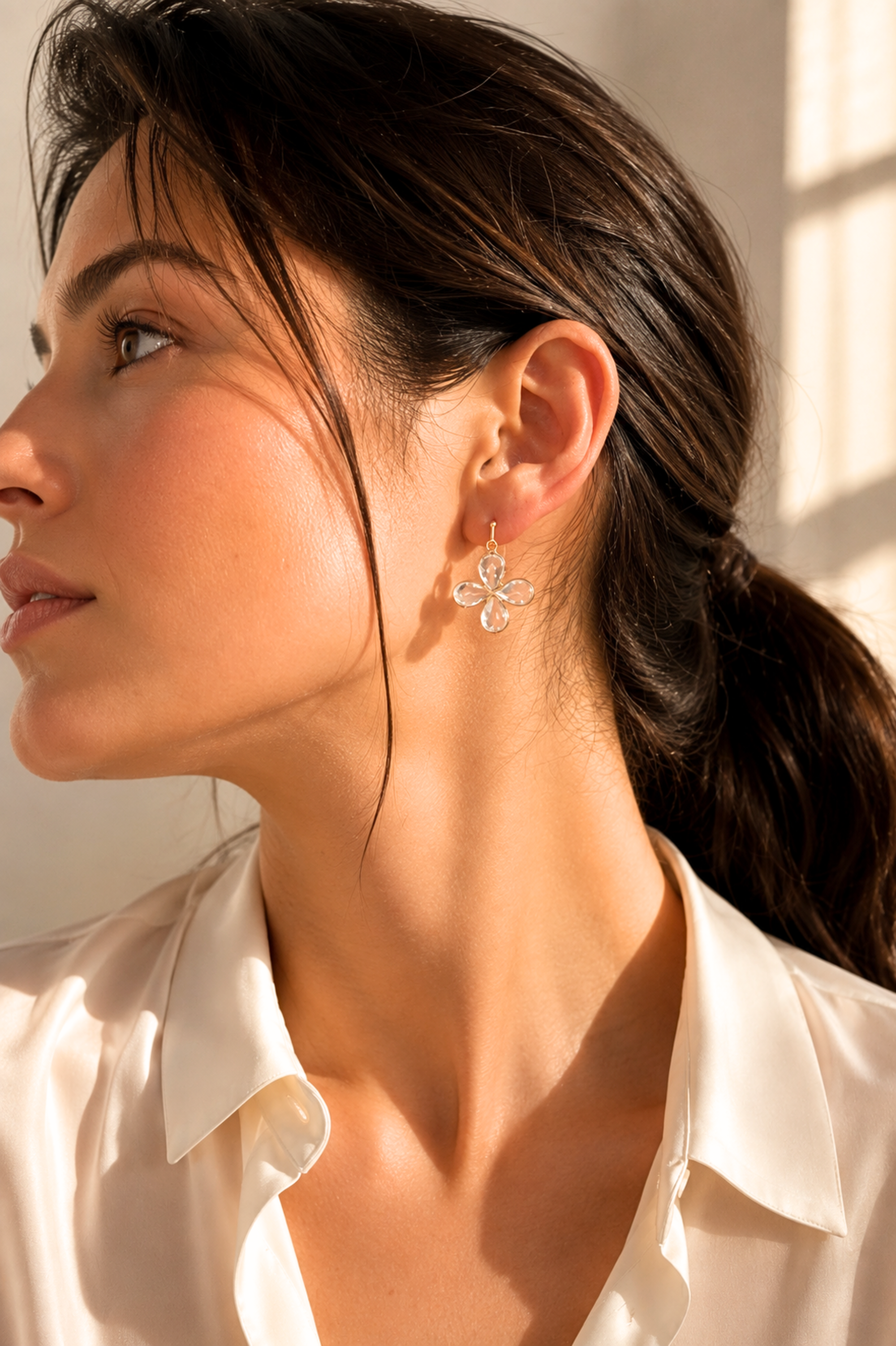 Crystal Bloom Drop Earrings