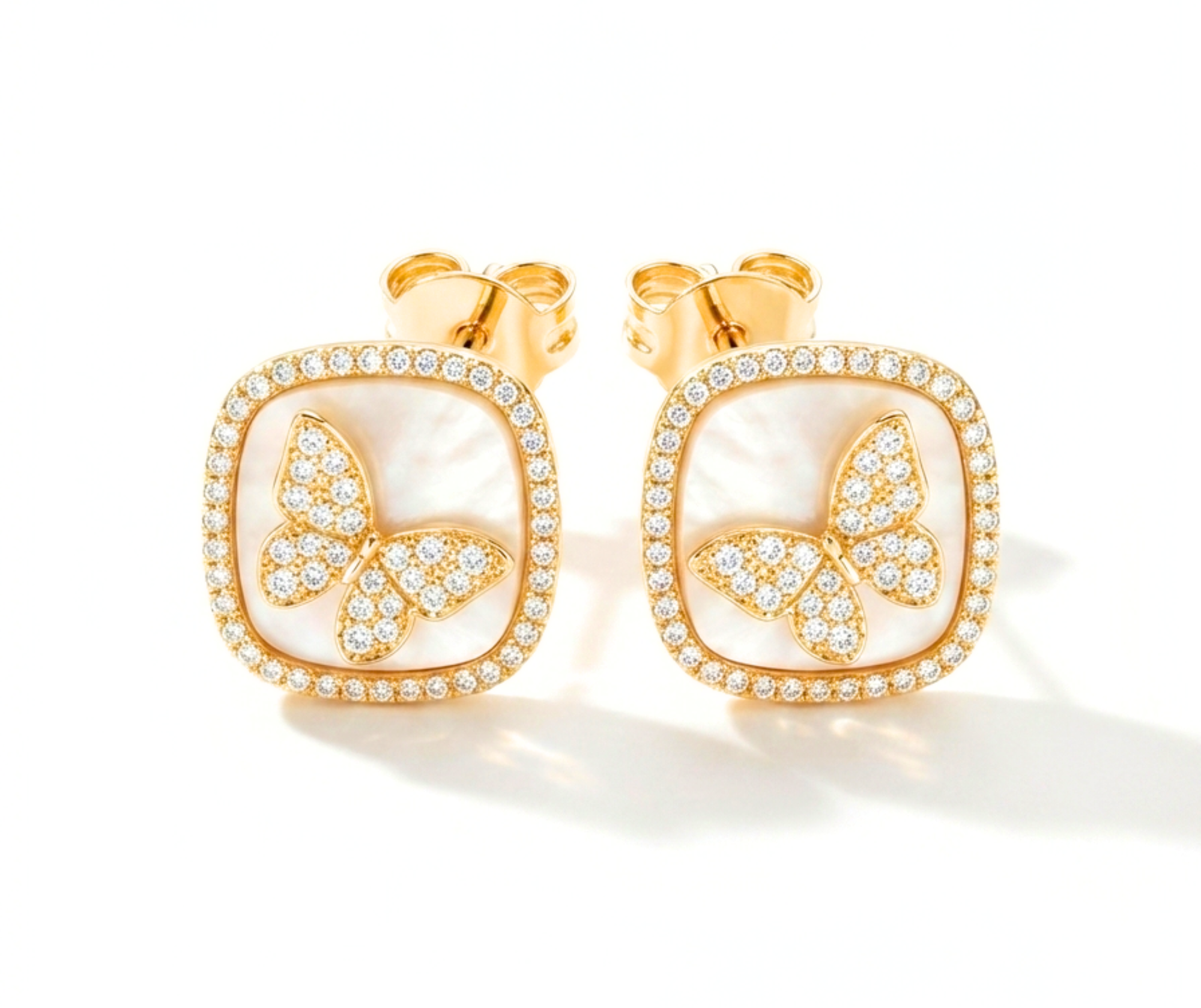 Luna Butterfly Stud Earrings | 18K Gold Filled