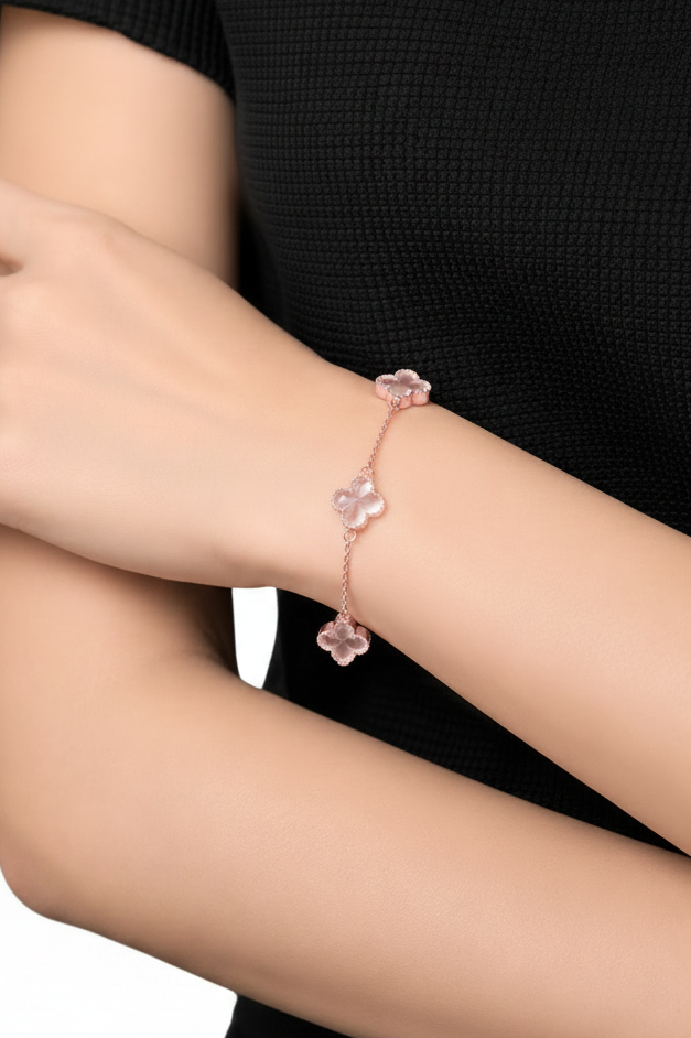 Jimin Crystal Clover Bracelet | 18K Gold Filled